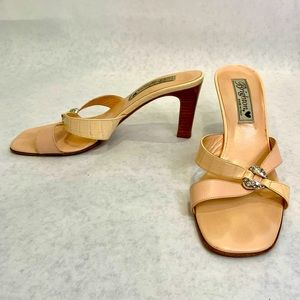 Brighton light pink Roxann open heels with sexy straps and sparkly heart detail